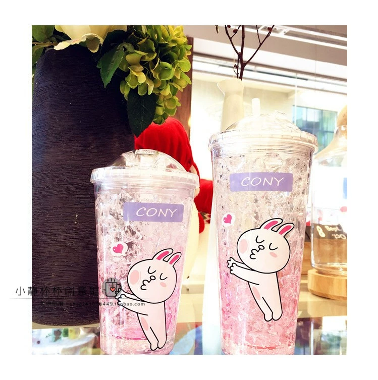 Mùa hè vỡ cốc đá sippy cốc nhỏ nước ngọt cốc cô gái dễ thương cốc nước đá đôi cốc nhựa cốc lạnh - Tách cốc giữ nhiệt starbucks