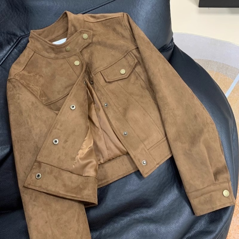 This Year's Popular Short Suede Jacket for Women, Trendy and Stylish, Suitable for Petite Figures, with a High-End Feel, Casual Jacket Top This Year's Popular Short Suede Jacket for Women, Trendy and Stylish, Suitable for Petite Figures, with a High-End Feel, Casual Jacket Top