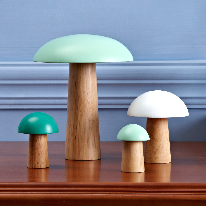 Mitto baby Nordic ins ornaments cute desktop mushroom creative solid wood children's room home accessories