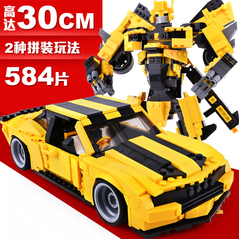 Bumblebee Robot Dinosaur Optimus Prime Transforming Gold Steel Warrior Mecha King Kong Series Assembled Building Block Toys