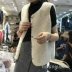 Châu Âu ga mùa thu giản dị vest vest nữ phiên bản Hàn Quốc của áo vest không tay ngắn cổ tròn vest vest áo khoác nữ cao cấp Áo vest