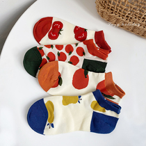 Lazy Holiday Comfortable fruit series shallow socks This is a couple of oh ~ socks for women boat socks for men