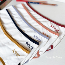 Lazy Holiday panties Female letter student simple and comfortable sports girl Japanese mid-waist cotton briefs