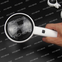 Handheld reading magnifying glass with lamp mobile phone for the elderly high-definition high-power portable three-head lens can be replaced science