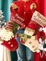 Christmas socks gift bag gift box ornaments 58024 Christmas Santa Claus Elk creative atmosphere socks Christmas