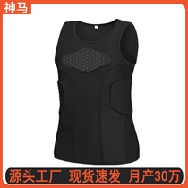 Spot SOOJAEN sports pro anti-collision honeycomb tight body fitness clothes speed dry anti-crash basketball tight training vest