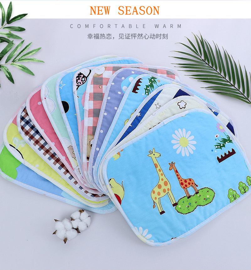 Newborn Baby Mattress Cotton Anti-Urine Mat Moon Thickened Water Absorbent Leakproof Baby Washable Breathable Waterproof 30 40