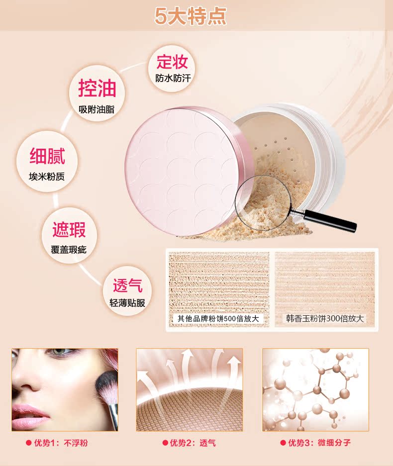 Han Xiangyu lâu trôi kiểm soát dầu che khuyết điểm phấn trang điểm bột lỏng lỗ chân lông vô hình làm sáng màu da không thấm nước sửa chữa giữ ẩm bột - Quyền lực phấn phủ shu uemura