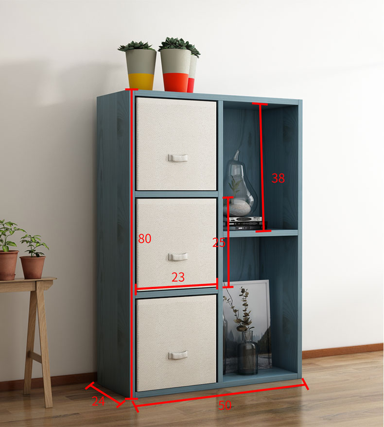 Giá sách đơn giản kệ Đồ chơi và ngăn kéo tủ lưu trữ tủ khóa Phòng ngủ Bắc Âu với vải bơm tủ đầu giường - Kệ mẫu kệ đẹp