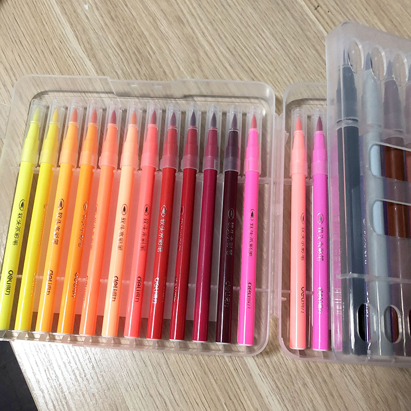 Able Student Painting Pen Cap 24 Color Soft Head Watercolor Pen Washable Hand-painted Color Pen Elementary School Toddler