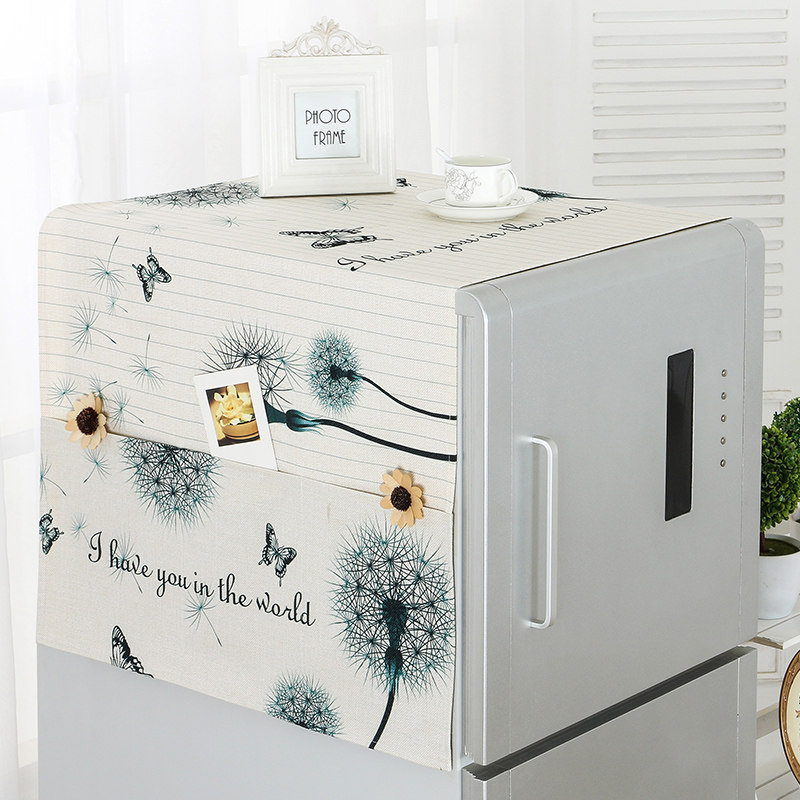 Korean fashion refrigerator dust cover pastoral refrigerator cover drum washing machine cover towel fabric single door refrigerator towel bag