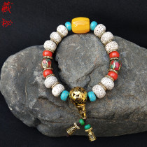 Tibetan characteristics Star and moon Bodhi barrel beads Buddha beads hand string Tibetan national style mens and womens jewelry