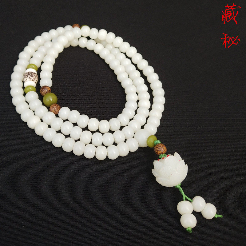Tibetan straight hair natural bodhi root rosary set accessories white bodhi root beads 108 Tibetan rosary bracelets