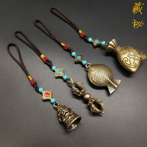 Tibetan characteristics Bronze lucky bag Vajra Buddha hand pendant to ward off evil spirits and protect peace Ethnic wind bag trailer pendant
