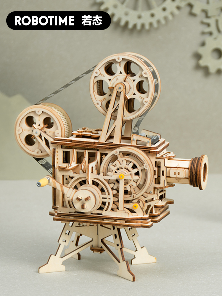 Ruo State Ruo Ke DIY vintage projector wooden model handmade birthday 520 Valentine's Day gift for boys