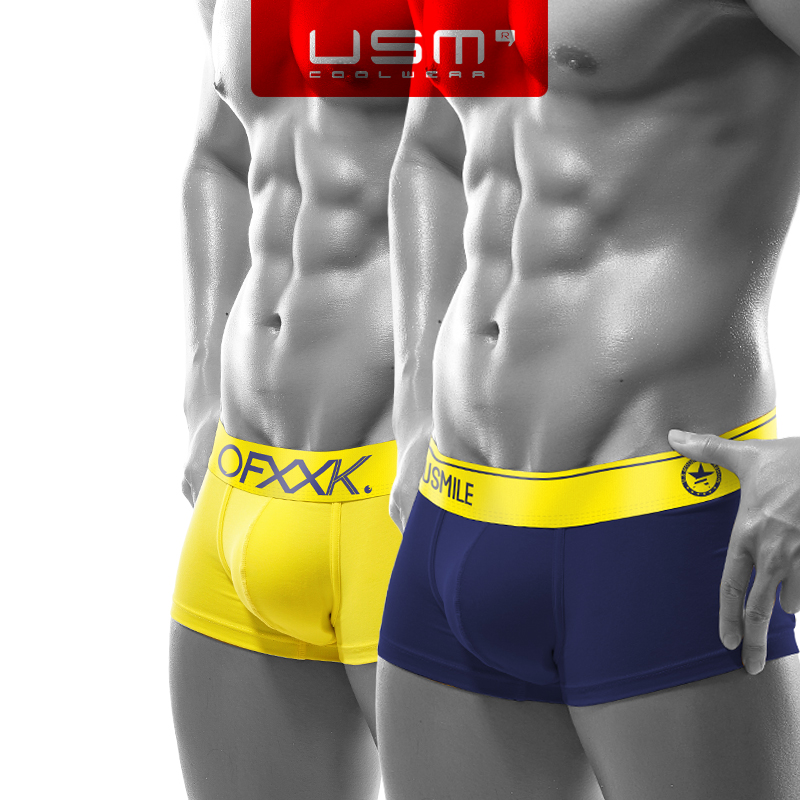 USM Tide Cards Men's Underwear Four-corner Pants Sexy for Men's underwear breathable Modale Sport Fitness Four-corner Pants