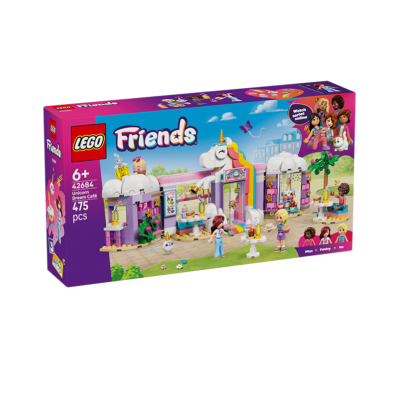 Lego Girls' Friends Series 42684 Unicorn Cafe Children's Building Block Toy Educational Assembly Gift