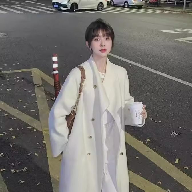 French-Style Light Luxury Cashmere Coat for Women, Stand Collar, Hepburn Style, 2026 Autumn and Winter New Model, High-End Woolen Fashion Coat French-Style Light Luxury Cashmere Coat for Women, Stand Collar, Hepburn Style, 2026 Autumn and Winter New Model, High-End Woolen Fashion Coat
