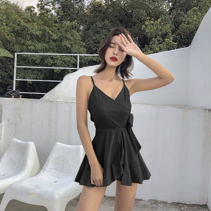 Not even body swimsuit female summer dress Slim Girl Pure Desire Net Red Wind Fairy conservative conspicually slim fit Big size Fat Mm Veil