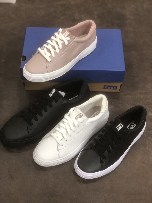 Keds Leather Material White Sneakers Solid Color Low-Top Casual Girls' Comfortable Versatile Wh65869