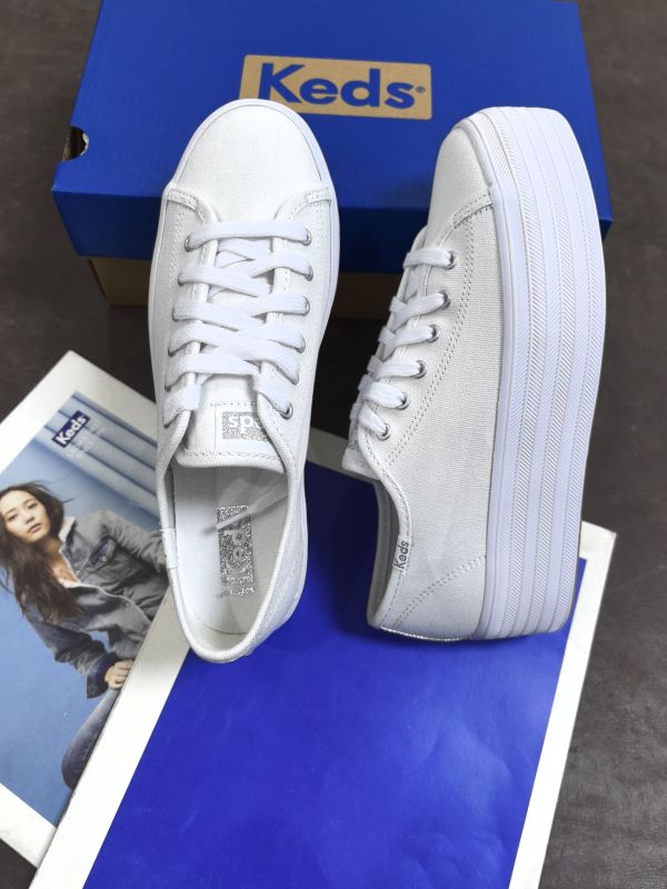 Keds New Thick-Soled Silver Label Silver Tail Canvas Shoes Lace-Up Lightweight Women's Versatile Casual Shoes Keds New Thick-Soled Silver Label Silver Tail Canvas Shoes Lace-Up Lightweight Women's Versatile Casual Shoes