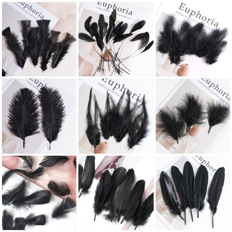 Black Feathers DIY Craft Materials Black Decorative Accessories DIY Materials Black Feathers DIY Craft Materials Black Decorative Accessories DIY Materials