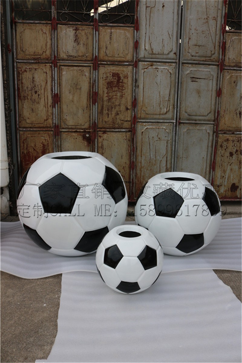 Abstract GRP Football Sculpture Decoration Indoor Outdoor Modern Minimalist Composition Beauty Chen Flower Pot Floor Pendulum 
