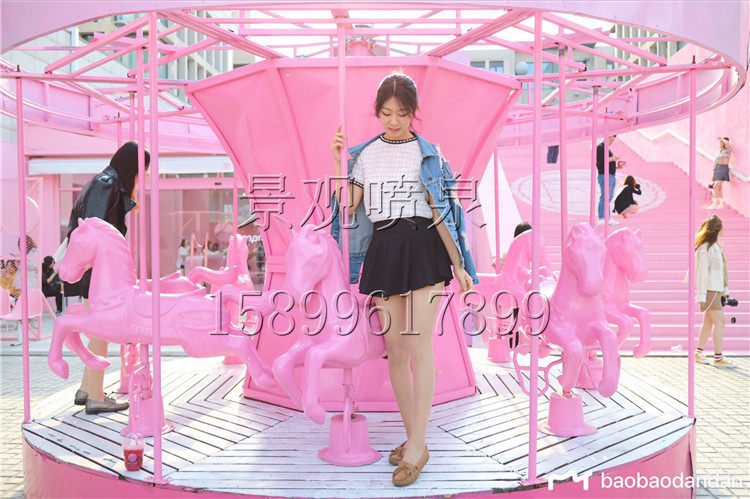 Girl Heart Carousel Photo FIBERGLAS Sitting Man Unicorn Floorpiece Wedding Photography Net Red Shop Props