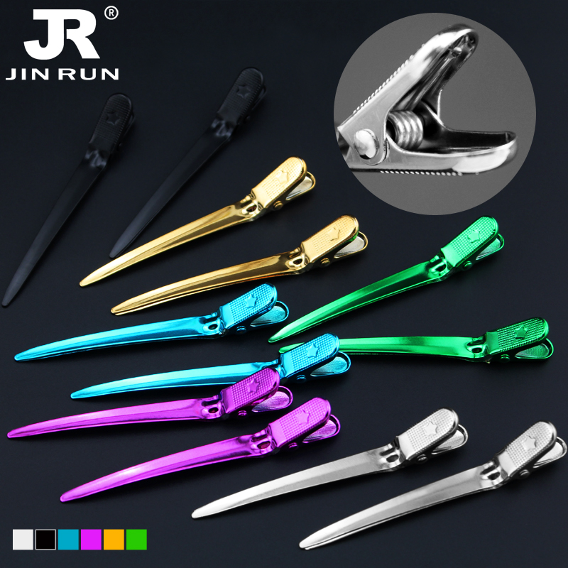 Hair Salon Clips LINED WITH STAINLESS STEEL DUCKBILL CLIPS HAND-PUSH CORRUGATED LAMINATED STEEL CLAMP HAIRCUT BEAUTIFUL HAIR AND SEA PARTITION CLIP