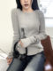 eihey eh hey new style wear trendy women's clothing design sense niche knitwear slim long-sleeved bottoming shirt top