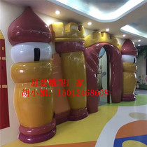 Large-scale fiberglass castle door arch modeling sculpture simulation pillar modeling ornaments