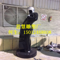 Factory direct simulation figure sculpture creative glass fiber reinforced plastic sculpture violin character modeling ornaments can be customized