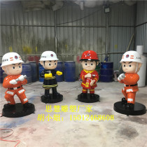 Spot FRP fire cartoon sculpture garden fire character modeling sculpture fire theme doll model