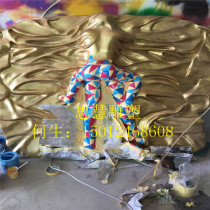 Hotel decorative cultural relief model sculpture painted glass fiber reinforced plastic high relief body pendant sandstone sculpture