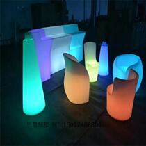 ktv decorative light-transmitting leisure Chair sculpture LED lamp PE plastic table and chair sculpture art sculpture products