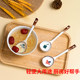 Ceramic spoon household small soup spoon long handle Japanese style high-value soup special round head soup spoon porridge spoon