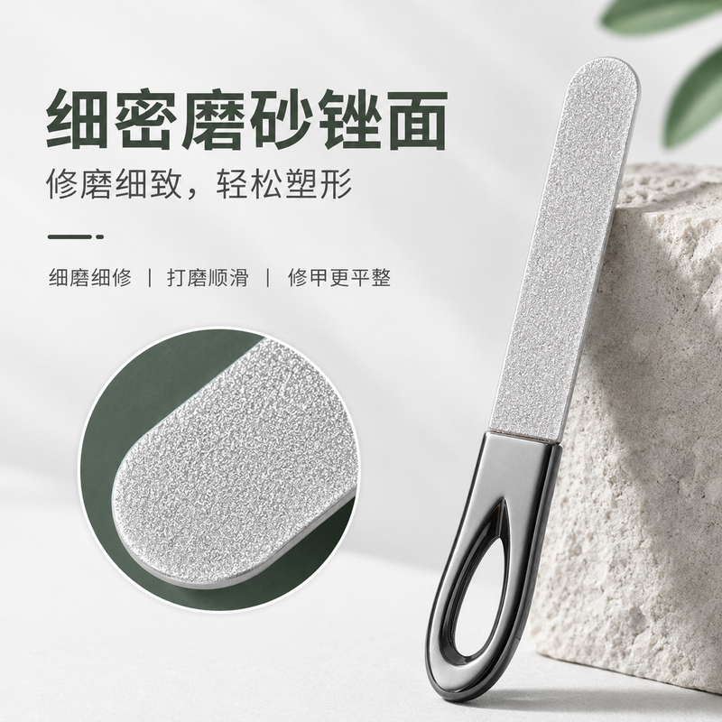 Nail File Stainless Steel Double-Sided Nail Polisher and Shaping Tool Exquisite Nail File Strip