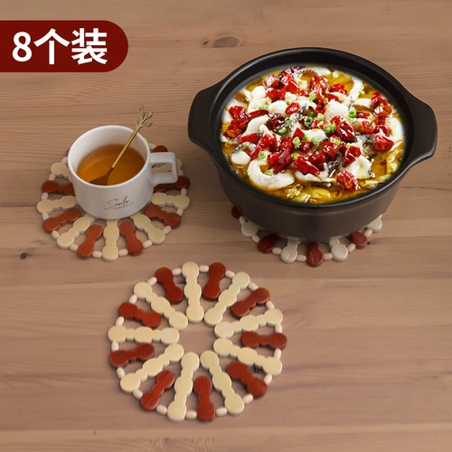 Бамбуковый коврик для овощей, теплоизоляционный коврик, настольный коврик, коврик для подставки под чашу, анти-ошпаривающий коврик для горшка, бамбуковый коврик, домашний коврик, 10 шт. в упаковке