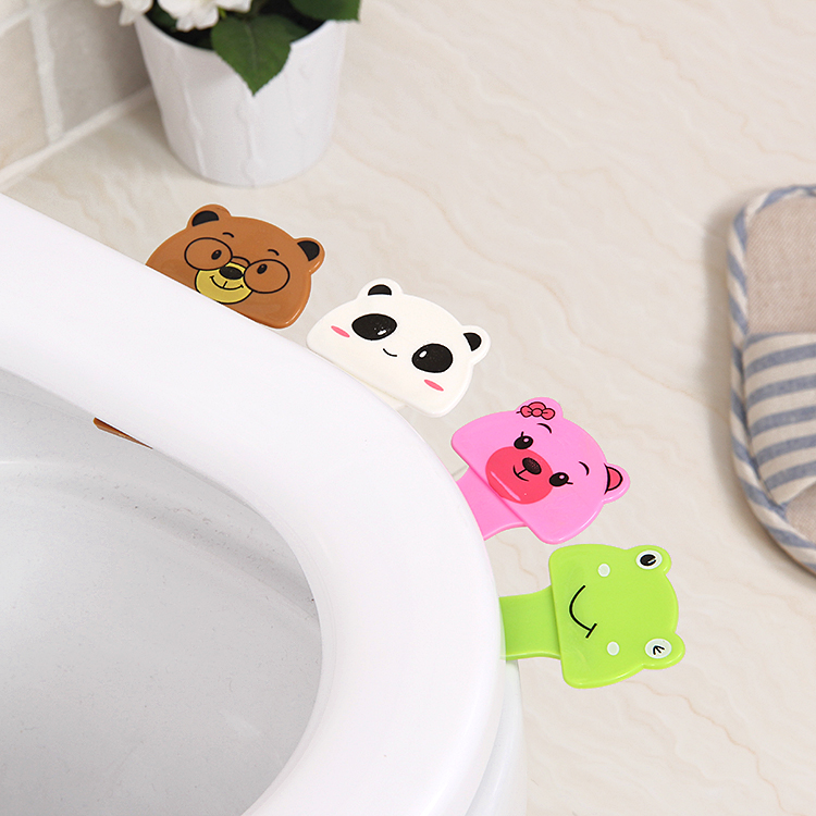 Cartoon toilet cover lifter to uncover the toilet handle portable toilet cover accessories sit toilet cover flip cover toilet handle