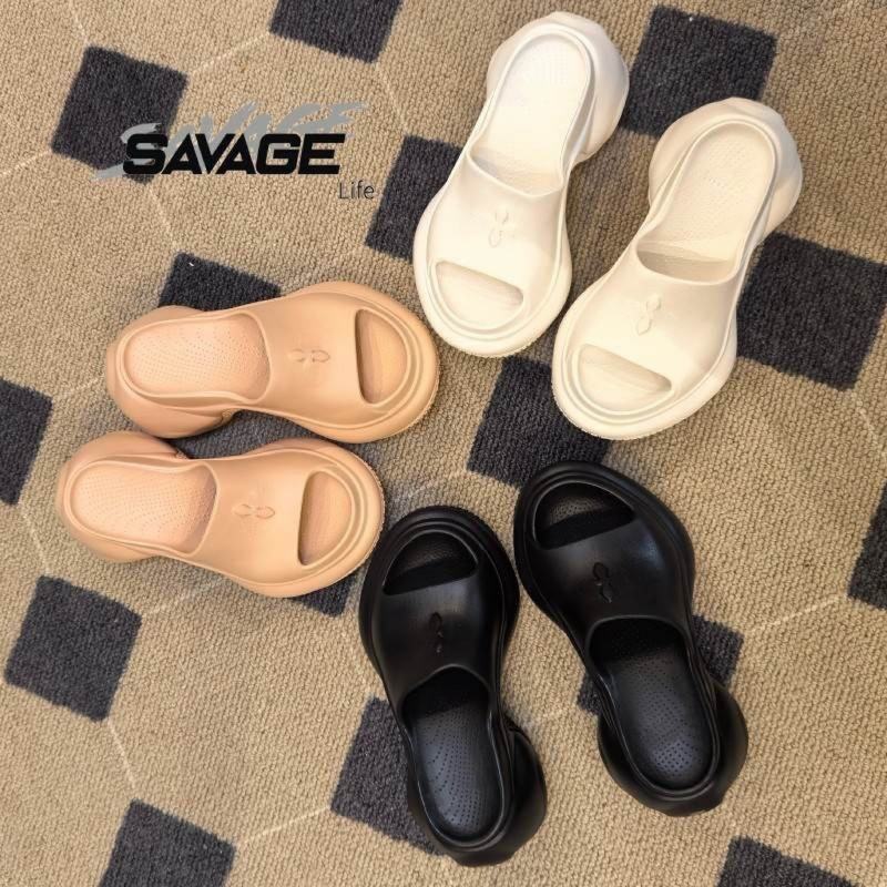 Savage Life Slippers 7/9cm Ultra-High Heels Summer Cross-Pattern Thick-Soled Height-Increasing Slimming Thick-Soled Slippers