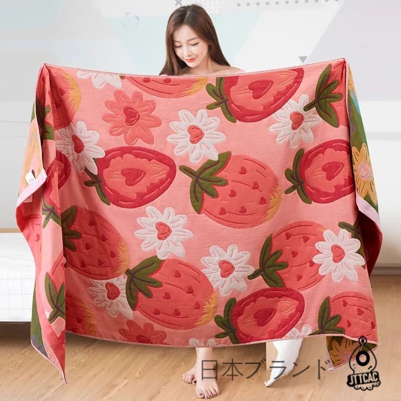 Japanese Jt Extra-Large Four-Layer Adult Pure Cotton Gauze Bath Towel, Soft, Lint-Free, Absorbent, Quick-Drying, Extra-Large Wrap Towel