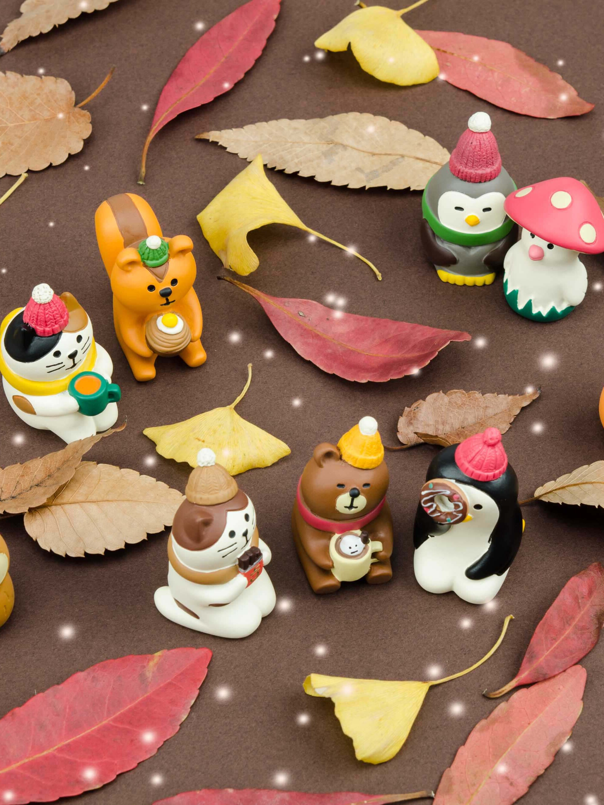 Cute Japanese desktop small ornaments Decole resin cartoon kitten home painted resin spot