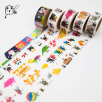 Japan Show Society Cute Animal Cartoon Pattern and Paper Adhesive Tape Whole Rolls of Hand Decorative Stationery