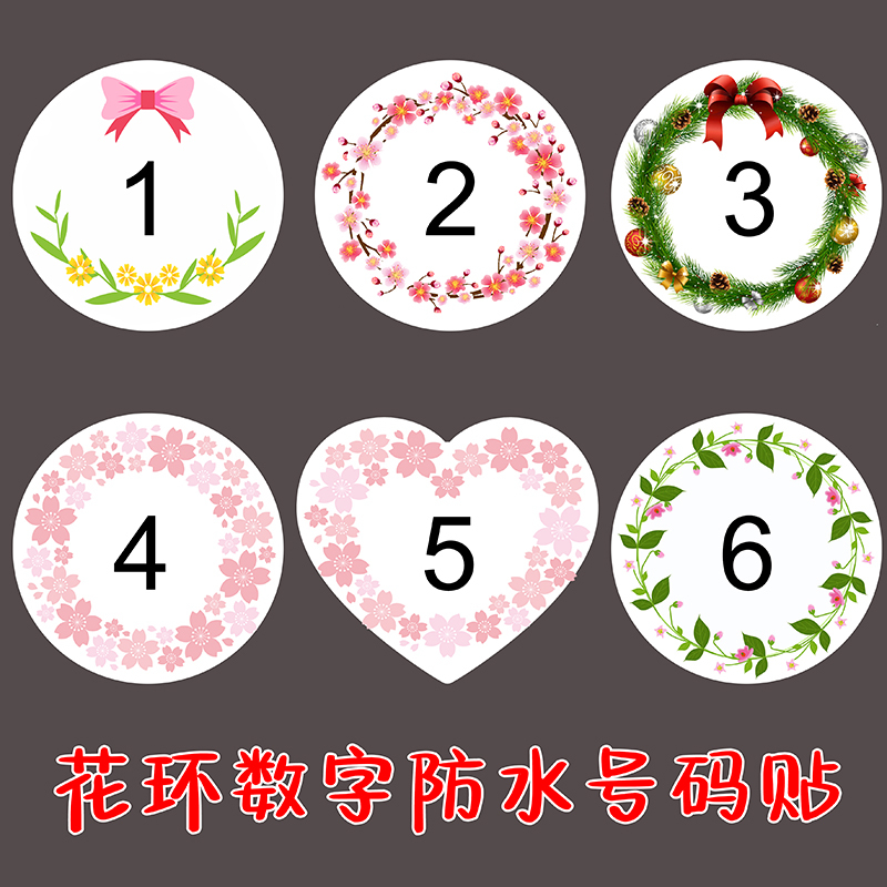 Number Stickers for Annual Meeting Lottery, Number Identification Signs, Patterned Reminder Signs, Waterproof Number Tags for Internet Cafes and Tables