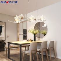 Crown Elegant New Art Restaurant Chandelier Creative Flower Personality Bar Modern Fashion Cozy Long Suspension Wire Lamps
