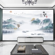 Новый китайский стиль чернила пейзаж бамбуковое волокно ТВ фон встроенная настенная панель для гостиной декоративная ластовица