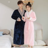 Демисезонный банный халат, удерживающая тепло фланелевая длинная цветная коралловая бархатная пижама, большой размер