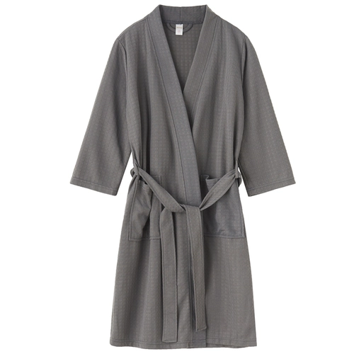 Длинный осенний банный халат для влюбленных, шелковая тонкая летняя пижама