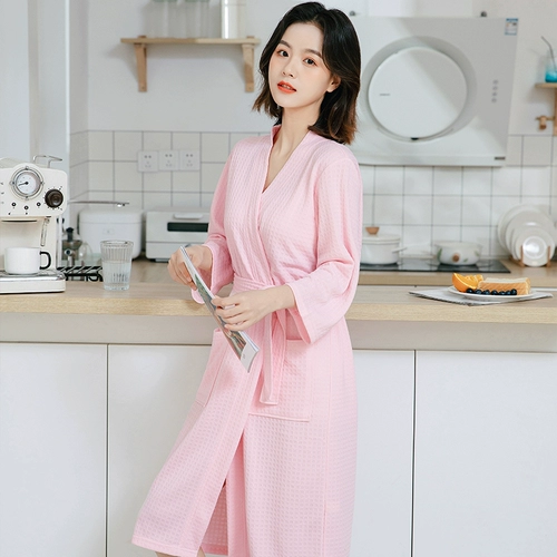 Банный халат, милая розовая белая пижама для школьников, оверсайз, для салонов красоты