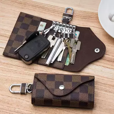 Leather key Bag Men's simple small women's mini multi-function key case buckle car key bag waist hanging bag